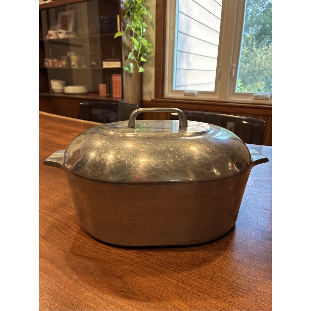 Vintage Wagner Ware Sidney -0- Magnalite Roaster 4265-P, Lid, Trivet Large 8 QT